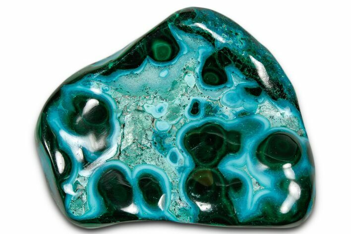 Vibrant Polished Malachite with Chrysocolla - DR Congo #336834